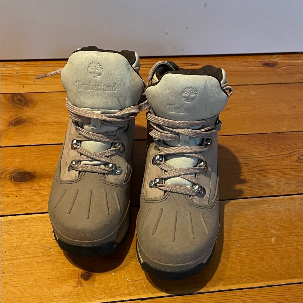 Timberland Tan and Gray Boots